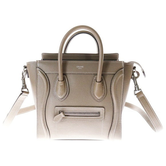 Celine Luggage Leather Shoulder Bag Gray - Picture 1 of 6